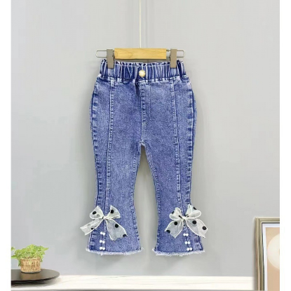 Picture of Girls’ Spring & Autumn Patterned Decorative Jeans – Random Style Delivery
