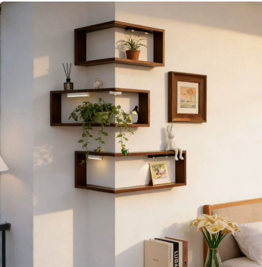 Picture of Wall-Mount 90° Corner Storage Shelf – 3-Piece Set