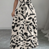 Picture of Summer Women’s Elegant Dress – Neck Tie, Cinched Waist, Floral Print, Pleated Long Style with Large Hem