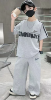 Picture of New Summer Collection for Boys – Short-Sleeved Top & Long Pants Two-Piece Set (Loose & Fashionable)