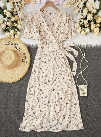 Picture of Women’s Summer Short-Sleeved Dress – Fresh Pattern, Slim Fit, Cool & Comfortable