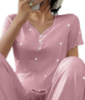 Picture of Summer New Style Women’s Pajama Set – Short-Sleeved Top & Pants, Love Pattern, Casual Fashion