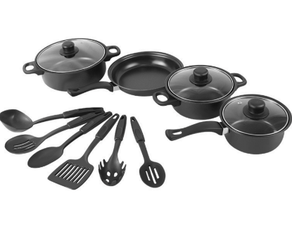 Picture of Kitchen Cookware Set – 13 Pieces (Shovel, Non-Stick Soup Pot, Milk Pot, Frying Pan & Wheat Rice Stone Pots)