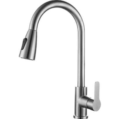 Picture of Drawable Faucet – Stainless Steel Hot & Cold Pipes, Suitable for Kitchen Sinks & Bathroom Basins, 3-Level Nozzle, 60cm Inlet Pipe