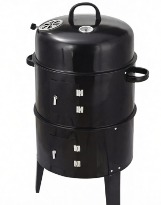 Picture of Charcoal Barbecue Grill – 3-in-1 Smoker, Braising & BBQ Round Black Grill, Suitable for Outdoor Courtyard Use