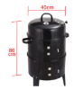 Picture of Charcoal Barbecue Grill – 3-in-1 Smoker, Braising & BBQ Round Black Grill, Suitable for Outdoor Courtyard Use