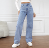 Picture of Women’s Spring & Summer Jeans – Loose High-Waisted Washed Denim, Long, Fashionable & Versatile Slimming Fit