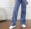 Picture of Women’s Spring & Summer Jeans – Loose High-Waisted Washed Denim, Long, Fashionable & Versatile Slimming Fit