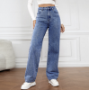 Picture of Women’s Spring & Summer Jeans – Loose High-Waisted Washed Denim, Long, Fashionable & Versatile Slimming Fit