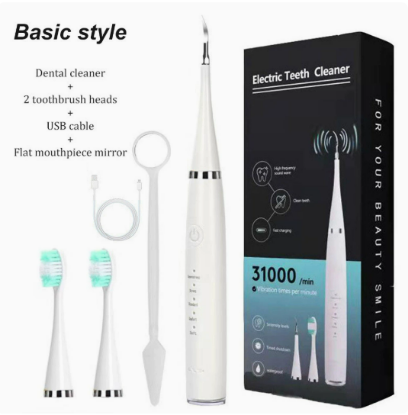 Picture of Portable Electric Oral Irrigator – Dental Cleaner with 2 Toothbrush Heads, USB Cable & Flat Mouthpiece Mirror