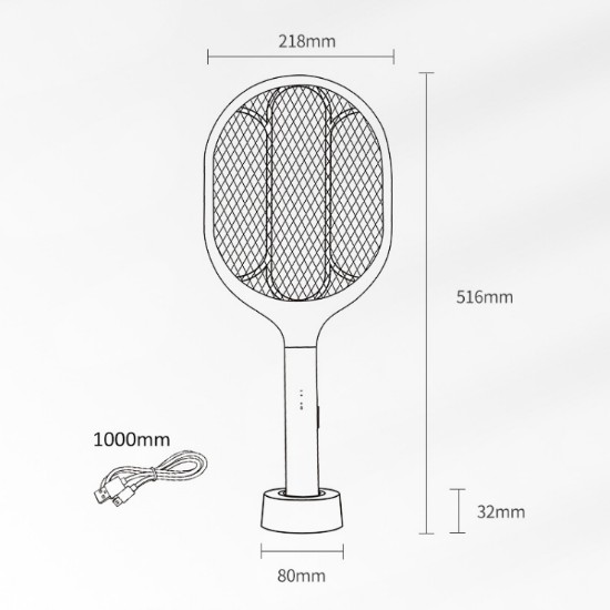 Picture of Household Purple Light Automatic Mosquito Trap – 2-in-1 Mosquito Killer Lamp & Swatter, 12000mAh Battery, Type‑C Charging