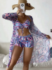 Picture of Women’s Bikini Three-Piece Set – Digital Print, Outer Cover + Flat Leg Pants + Swimsuit